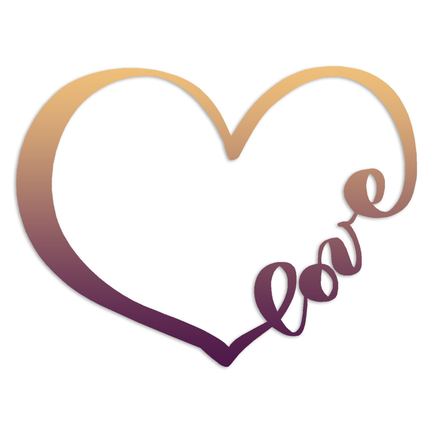 Love Heart Love - Decal Sticker - Multiple Patterns & Sizes